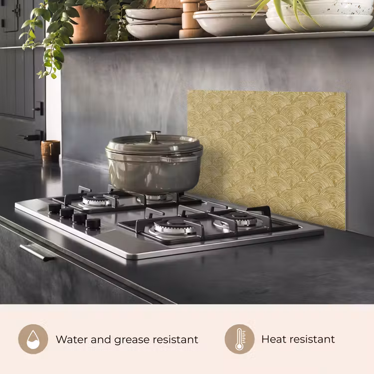 Kitchen splashback for hob - Fan - Geometric - Green — 2