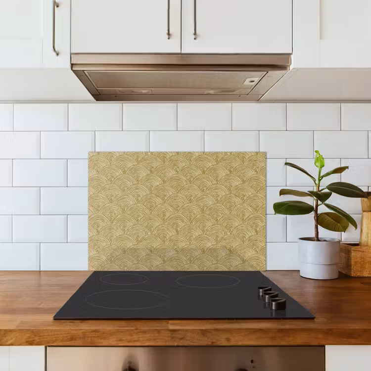 Kitchen splashback for hob - Fan - Geometric - Green — 3
