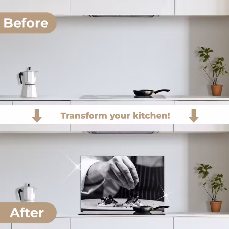 Kitchen splashback for hob - Chef - garnish - dish — 7