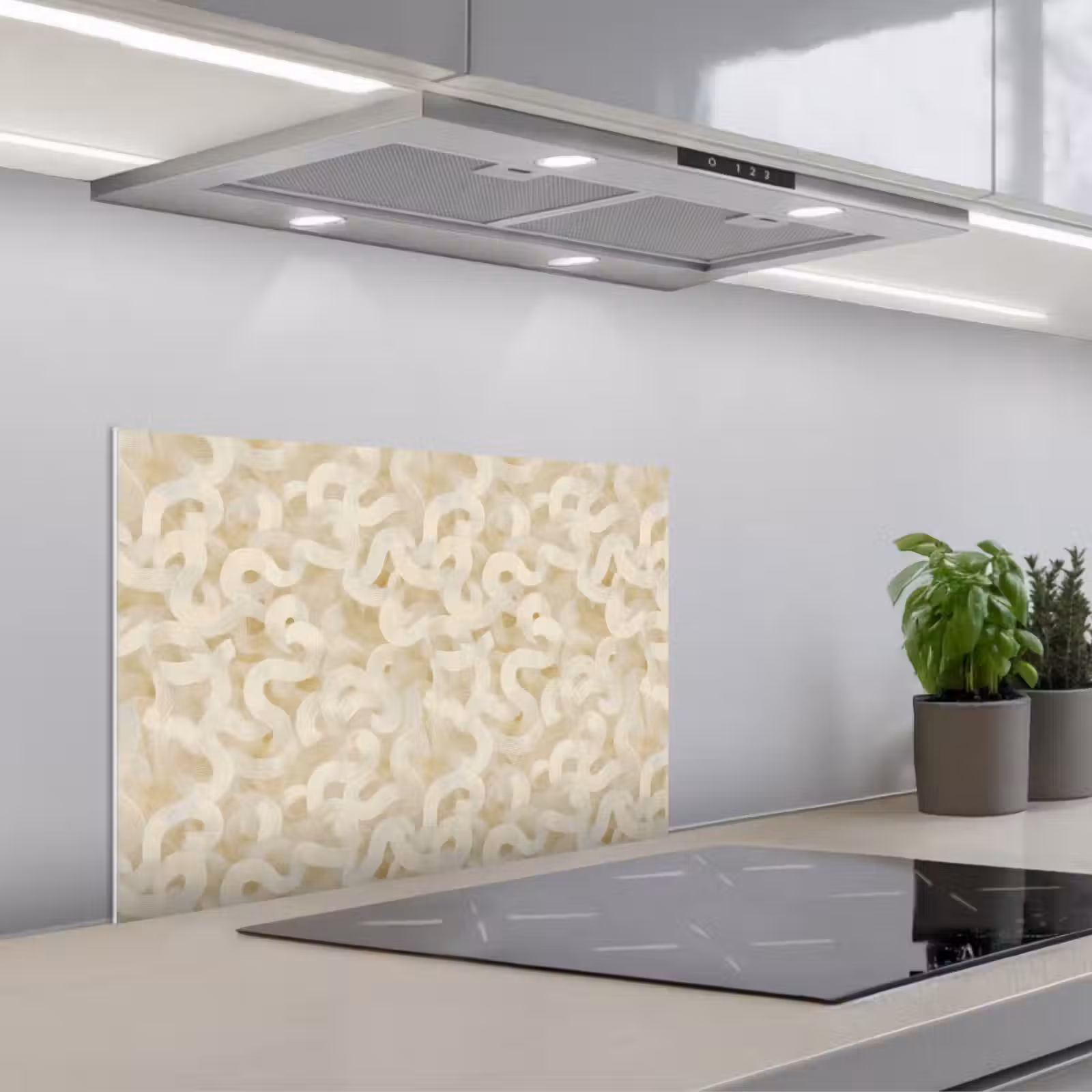 Kitchen splashback for hob - Abstract - Lines - Beige — 1