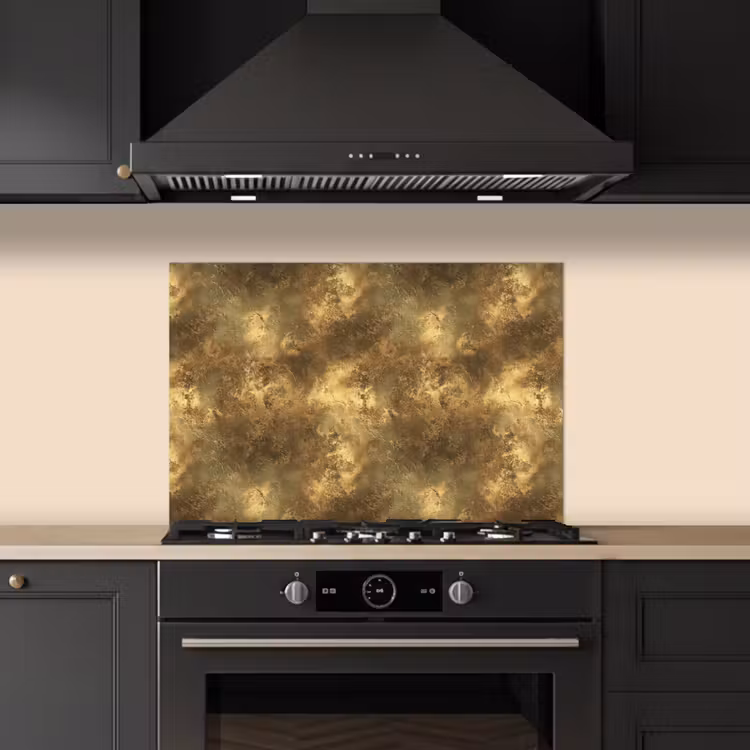 Kitchen splashback for hob - Antique - Metallic look - Gold — 5