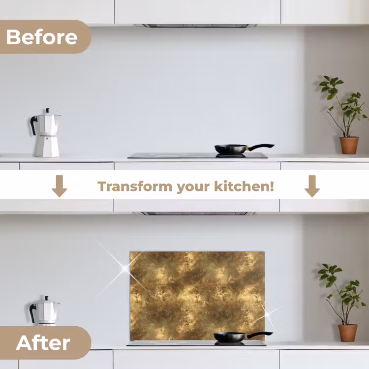 Kitchen splashback for hob - Antique - Metallic look - Gold — 7