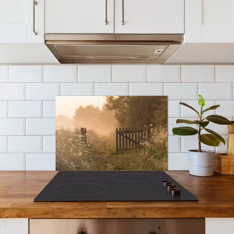 Kitchen splashback for hob - Fence - Nature - Fog - Field — 3