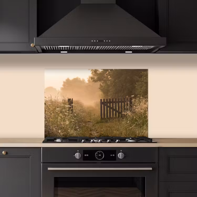 Kitchen splashback for hob - Fence - Nature - Fog - Field — 5