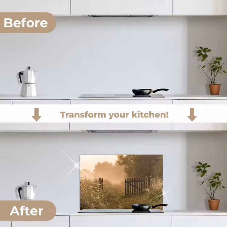 Kitchen splashback for hob - Fence - Nature - Fog - Field — 7