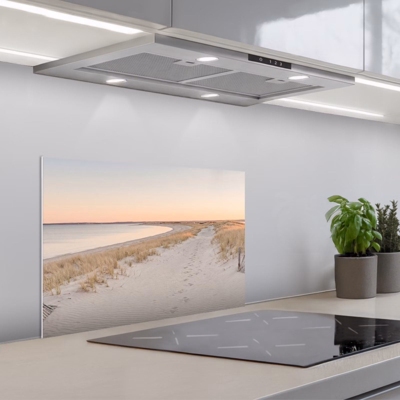 Kitchen splashback for hob - Coastline - Horizon - Fence — 1