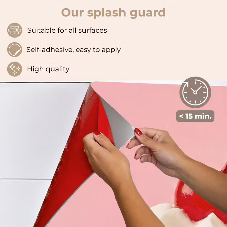 Kitchen splashback for hob - Cherry - Whipped Cream - Pink — 4