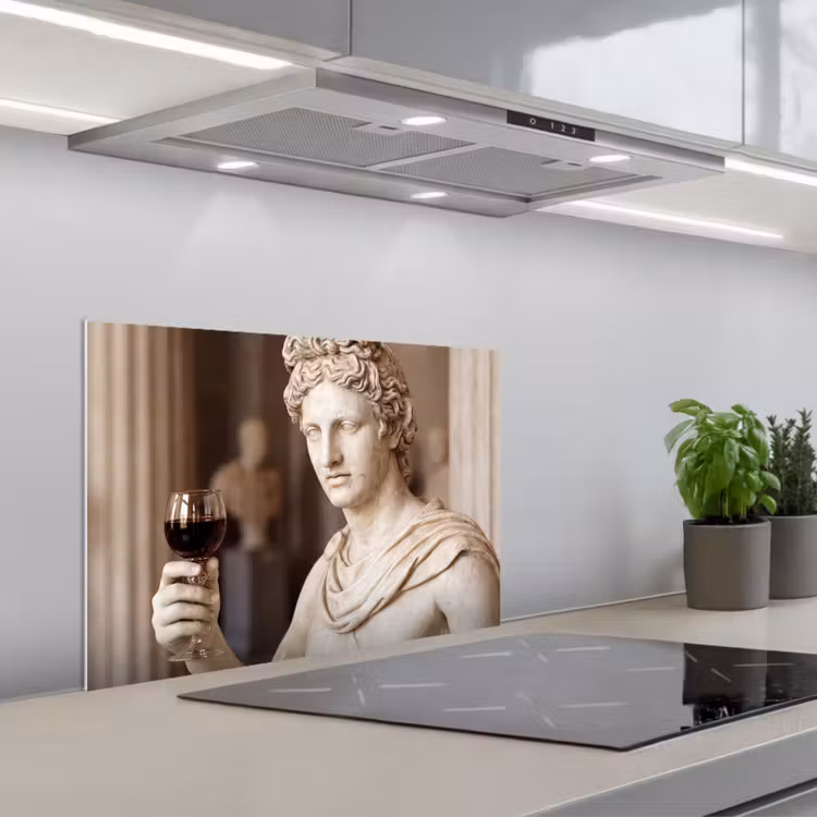 Kitchen splashback for hob - Classic - Marble - Wine — 1