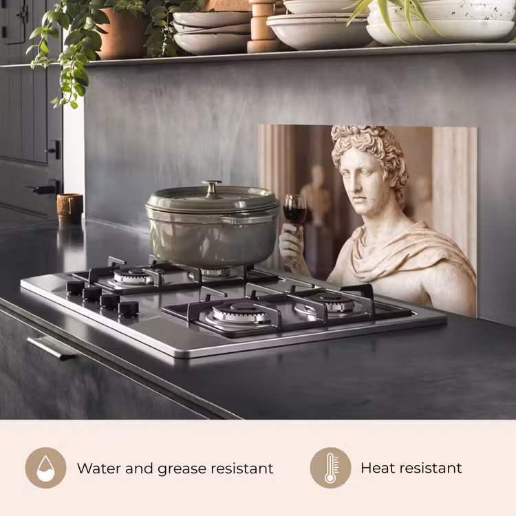 Kitchen splashback for hob - Classic - Marble - Wine — 2