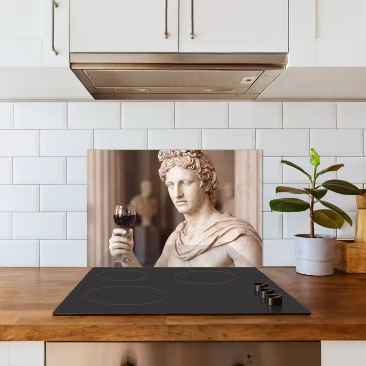 Kitchen splashback for hob - Classic - Marble - Wine — 3