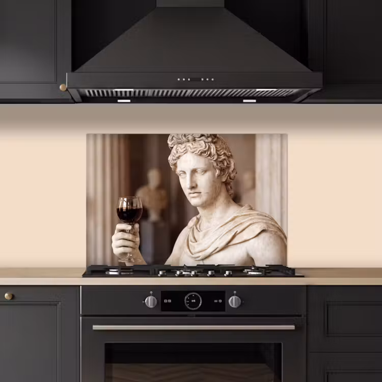 Kitchen splashback for hob - Classic - Marble - Wine — 5