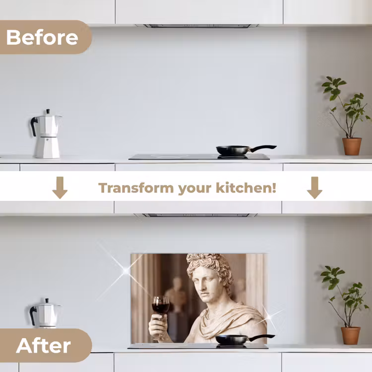 Kitchen splashback for hob - Classic - Marble - Wine — 7