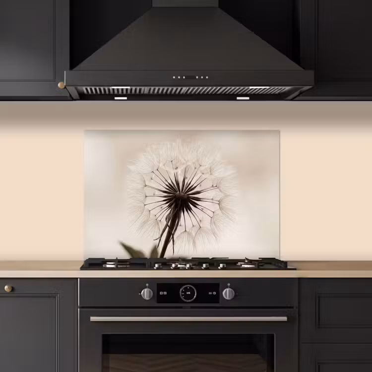 Kitchen splashback for hob - Dandelion - Minimalist - White — 5