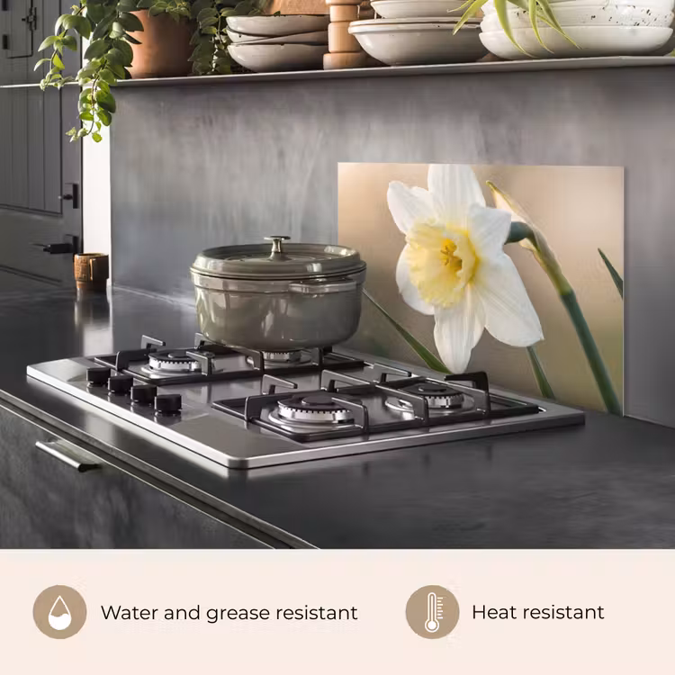 Kitchen splashback for hob - Daffodil - Flower - Minimalist — 2