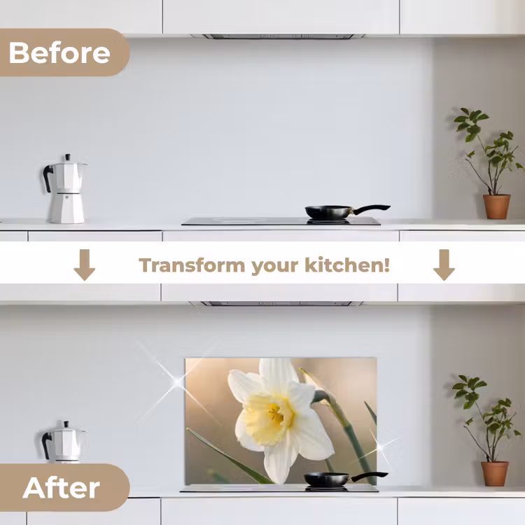 Kitchen splashback for hob - Daffodil - Flower - Minimalist — 7