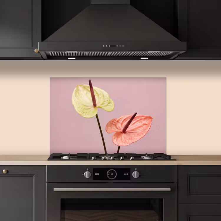 Kitchen splashback for hob - Flowers - Anthuriums - Yellow - Pink — 5