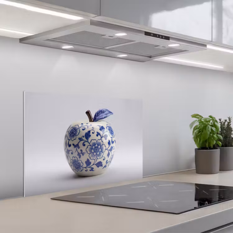 Kitchen splashback for hob - Apple - Blue - Classic — 1