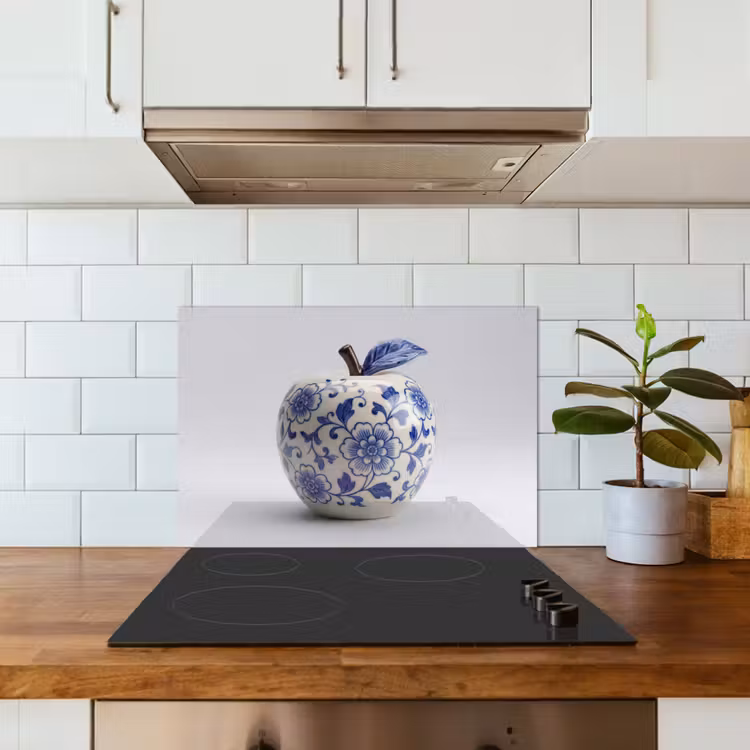 Kitchen splashback for hob - Apple - Blue - Classic — 3