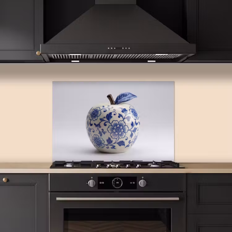 Kitchen splashback for hob - Apple - Blue - Classic — 5