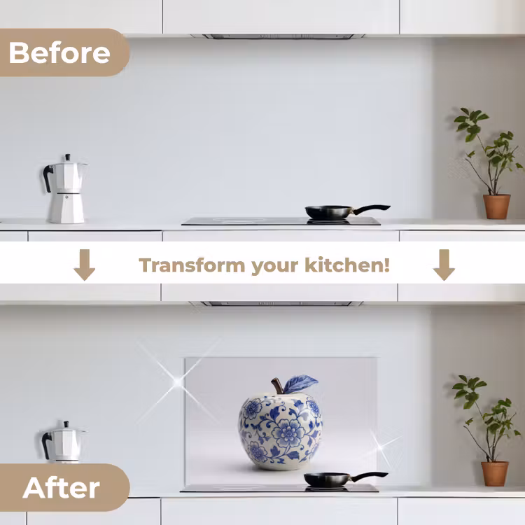 Kitchen splashback for hob - Apple - Blue - Classic — 7