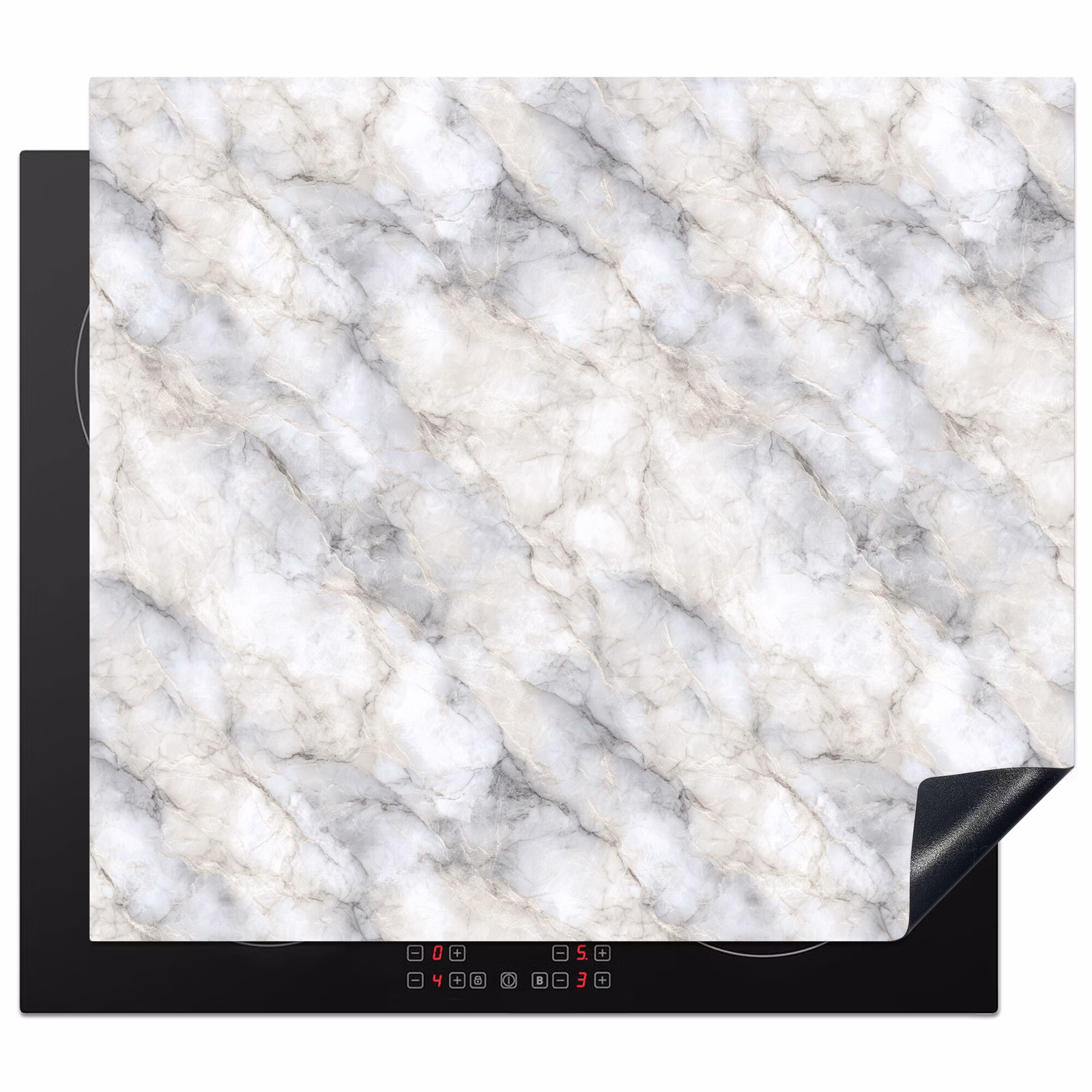 Induction hob protector - Gray - Marble - Detailed — 1