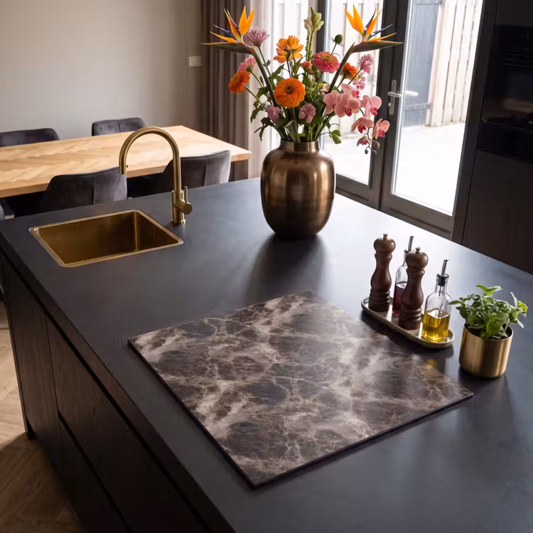 Induction hob protector - Brown - Gold - Marble — 2