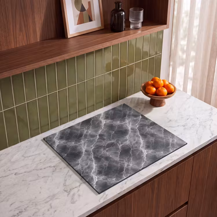 Induction hob protector - Dark gray - Lightning - Marble — 4