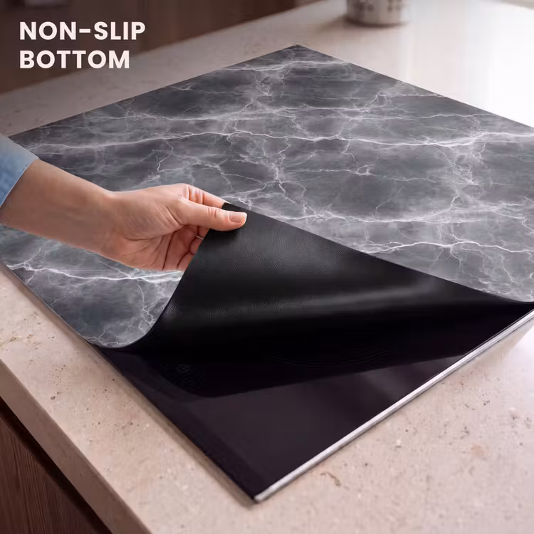 Induction hob protector - Dark gray - Lightning - Marble — 5