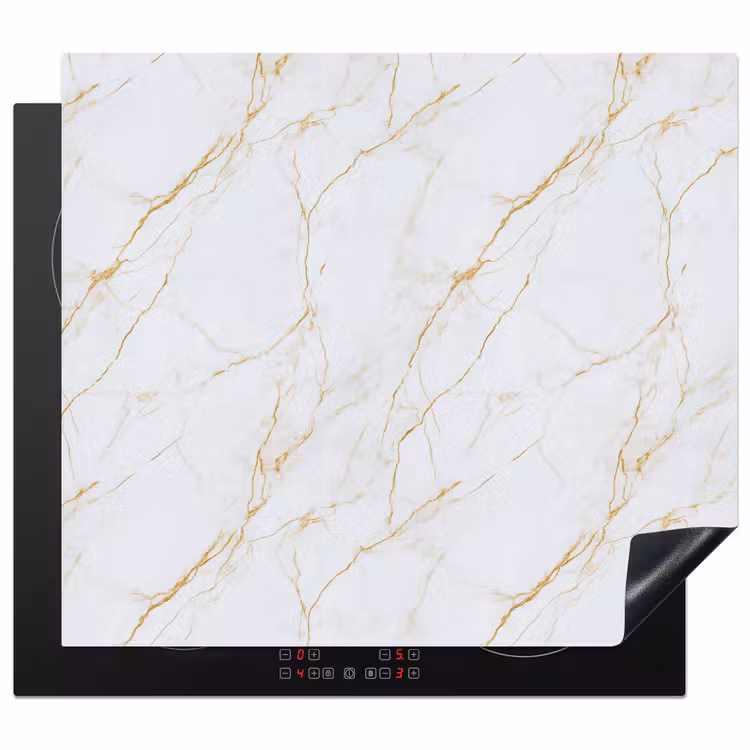 Induction hob protector - White - Marble - Gold - Luxurious — 1