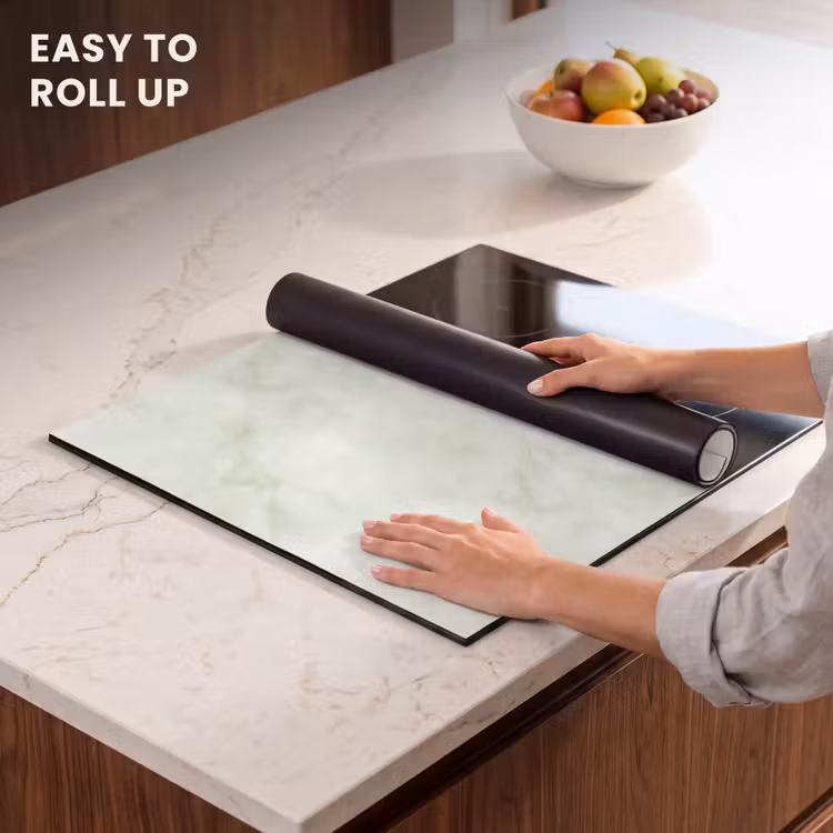 Induction hob protector - Green - Marble - Flowing veins — 6