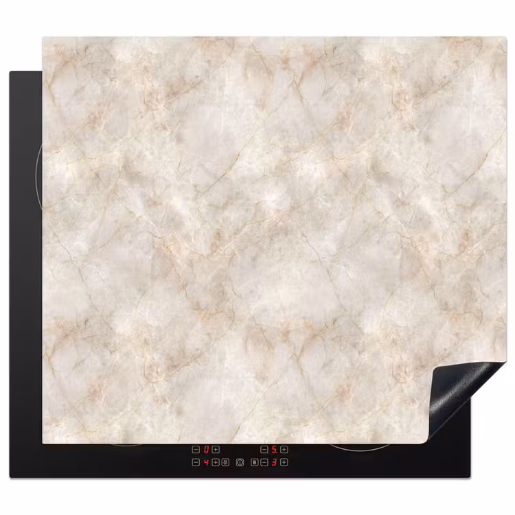 Induction hob protector - Light Beige - Golden Brown Grains - Marble — 1