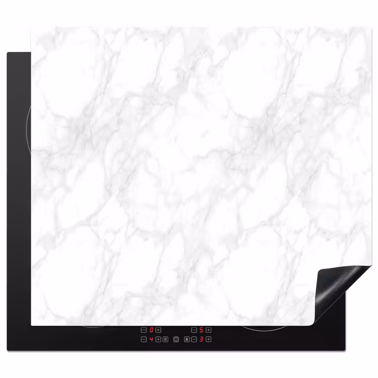 Induction hob protector - Minimalist - White - Gray veins — 1