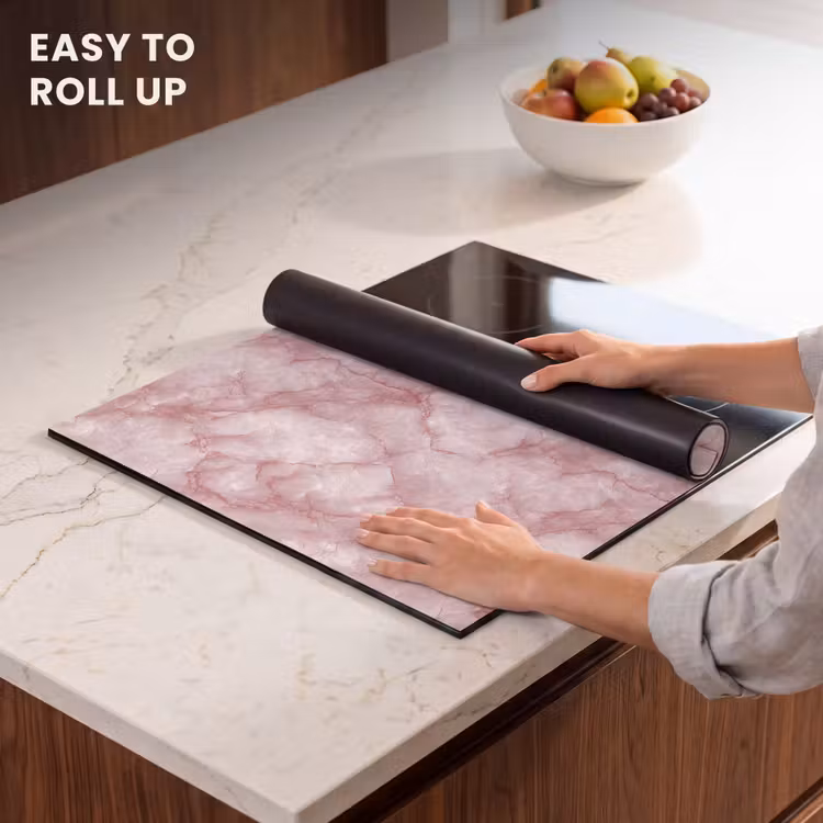 Induction hob protector - Pink - Quartz marble - Veins — 6