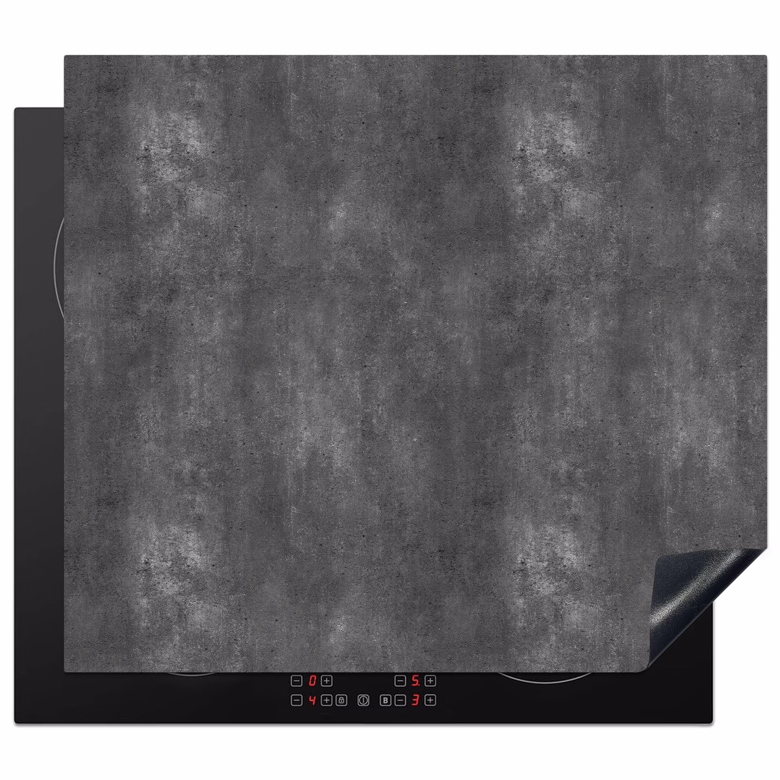 Induction hob protector - Dark gray - Rough - Concrete — 1
