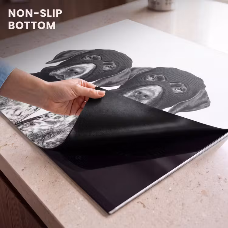 Induction hob cover - Dogs - balaclava - Black - white — 5