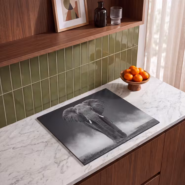 Induction hob cover - Elephant - Black - White - Smoke — 4