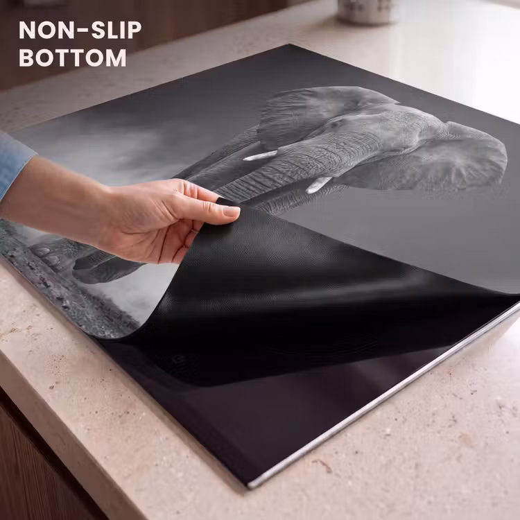 Induction hob cover - Elephant - Black - White - Smoke — 5