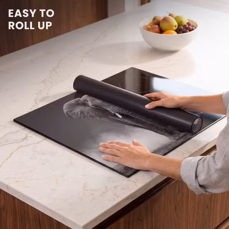 Induction hob cover - Elephant - Black - White - Smoke — 6
