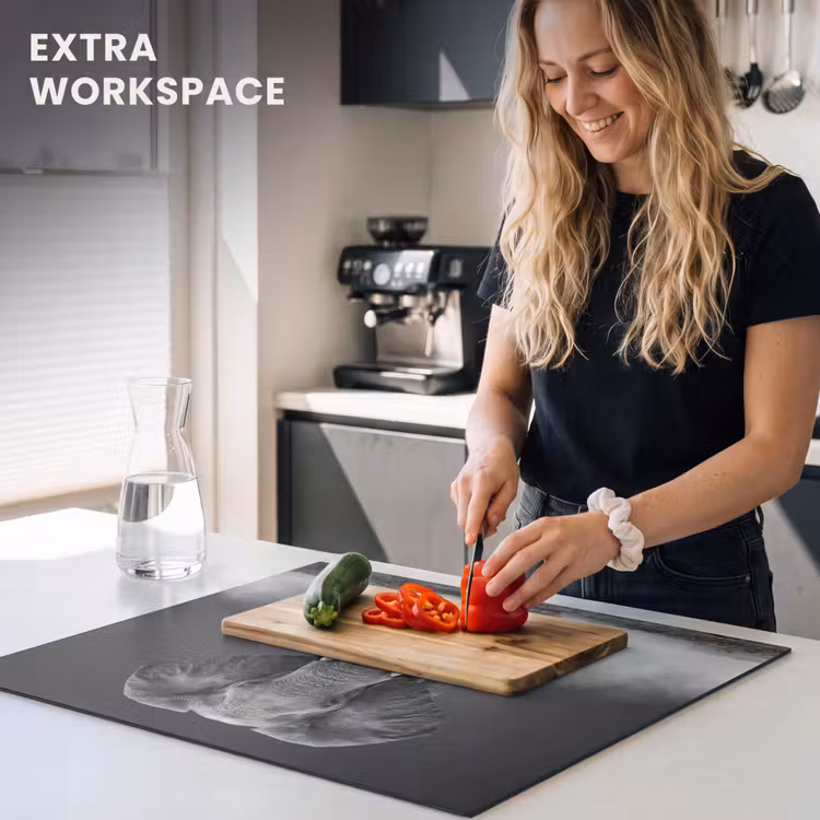 Induction hob cover - Elephant - Black - White - Smoke — 7
