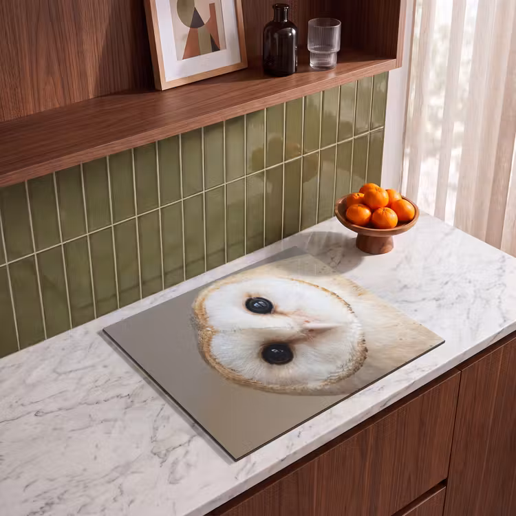 Induction hob cover - Owl - Brown - White — 4