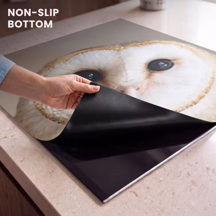 Induction hob cover - Owl - Brown - White — 5