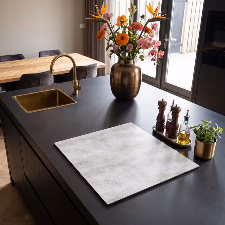 Induction hob protector - Gray - Concrete - Weathered — 2