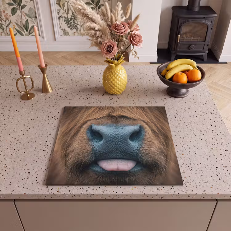 Induction hob cover - Scottish highlander - Nose - Brown — 3