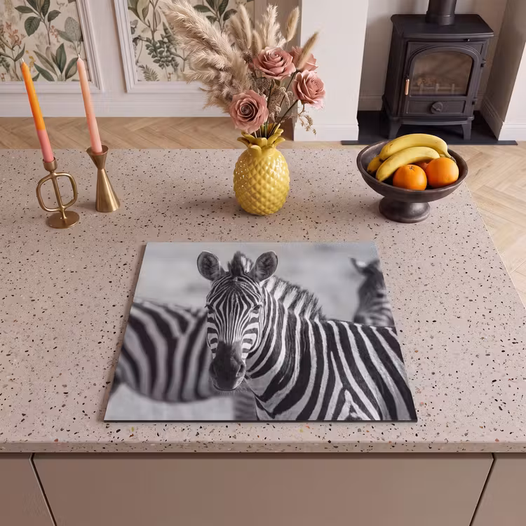Induction hob cover - Zebras - Black - White — 3