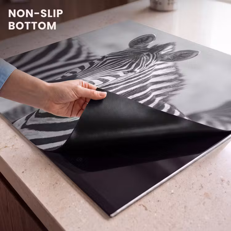 Induction hob cover - Zebras - Black - White — 5