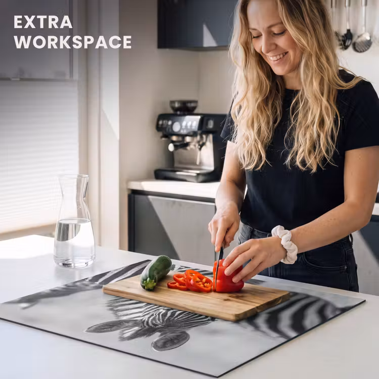 Induction hob cover - Zebras - Black - White — 7