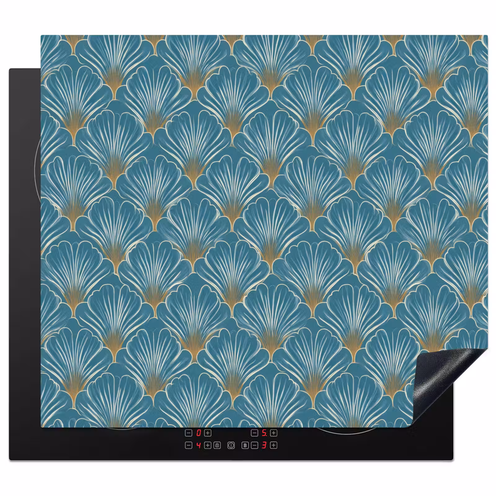 Induction hob protector - Symmetrical - Pattern - Blue — 1