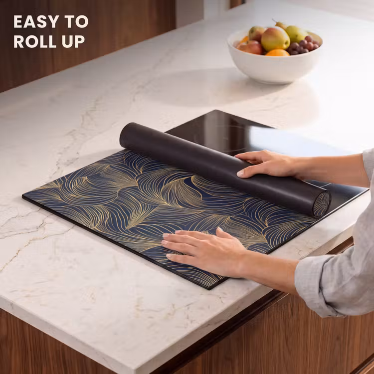 Induction hob protector - Abstract - Lines - Blue - Gold — 6