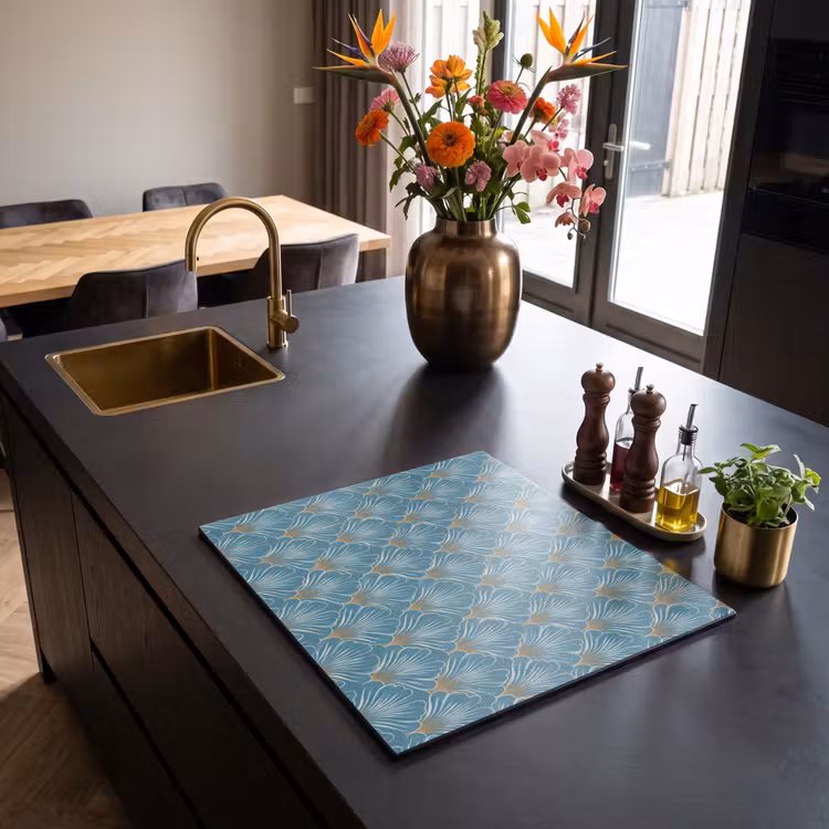 Induction hob protector - Symmetrical - Pattern - Blue — 2