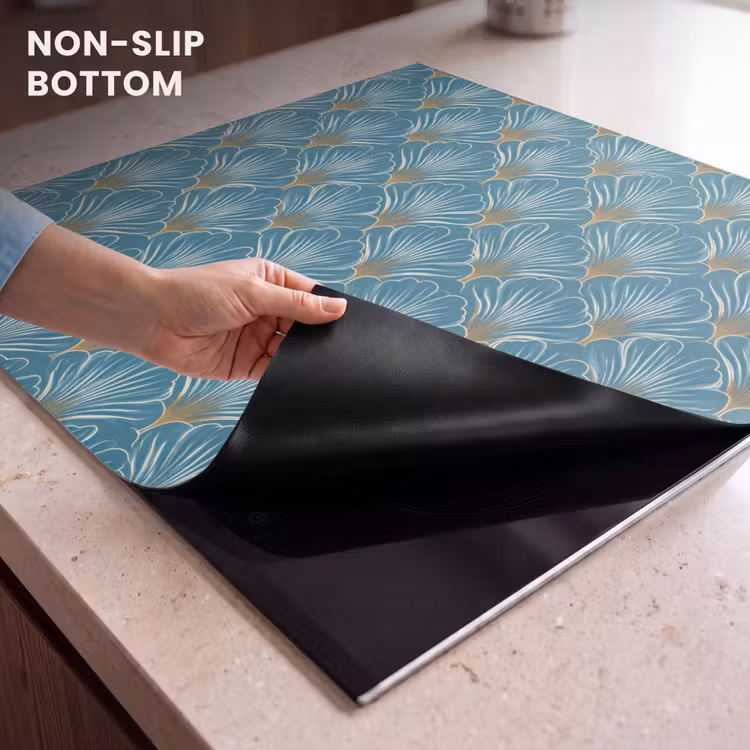 Induction hob protector - Symmetrical - Pattern - Blue — 5
